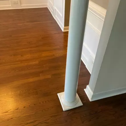 hardwood flooring installed in living room
