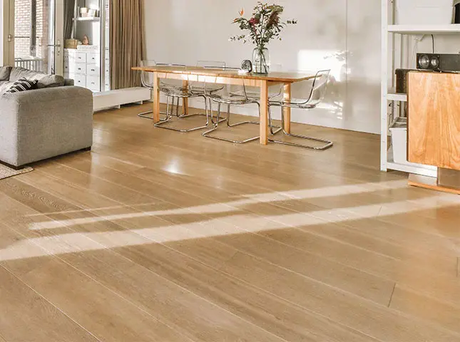 luxury laminate flooring installed in living room