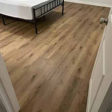 vinyl flooring installed in bedroom